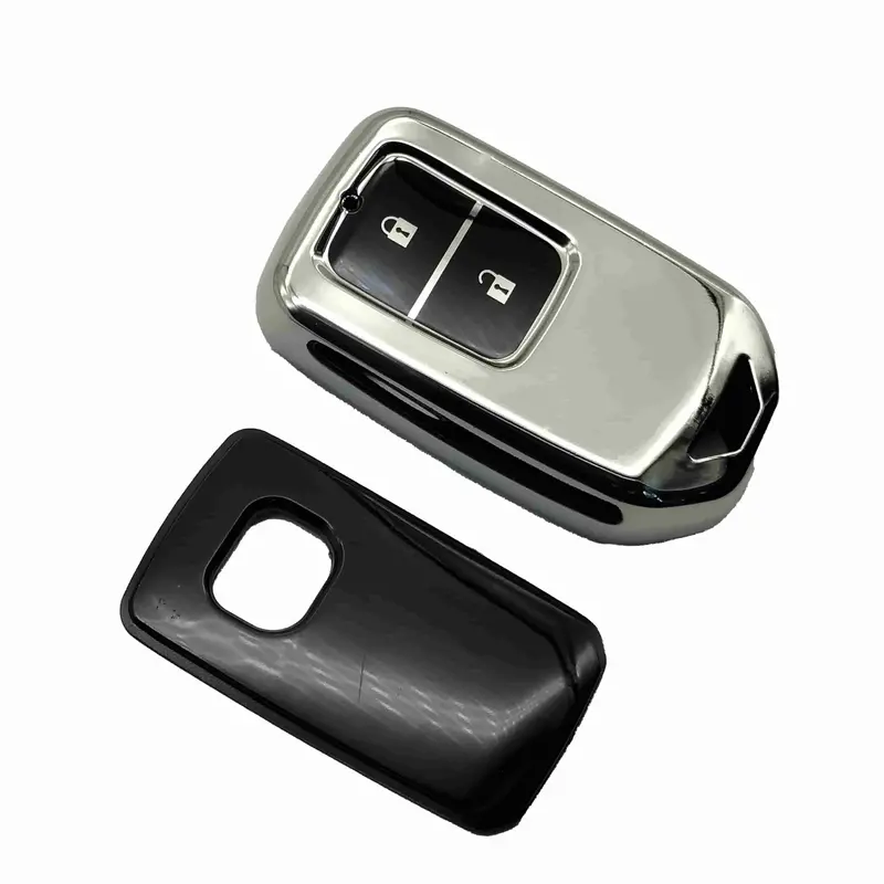 Honda Vezel Tpu / Plastic Protection Key Cover - Chrome 2013 - 2025 - Full Cover Remote Case Keyless Protector Jacket 2