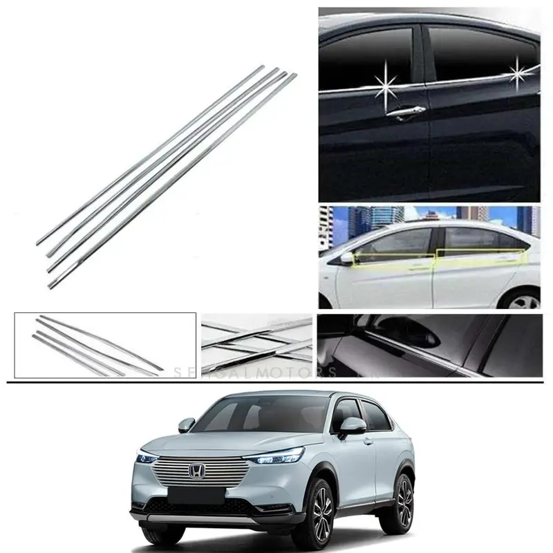 Honda Vezel Window Chrome Weather Strip And Upper Chrome Complete 2013 - 2025 - 4 Pcs 1