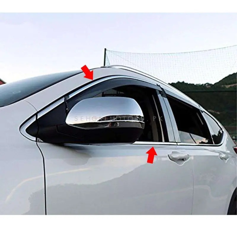 Honda Vezel Window Chrome Weather Strip And Upper Chrome Complete 2013 - 2025 - 4 Pcs 2