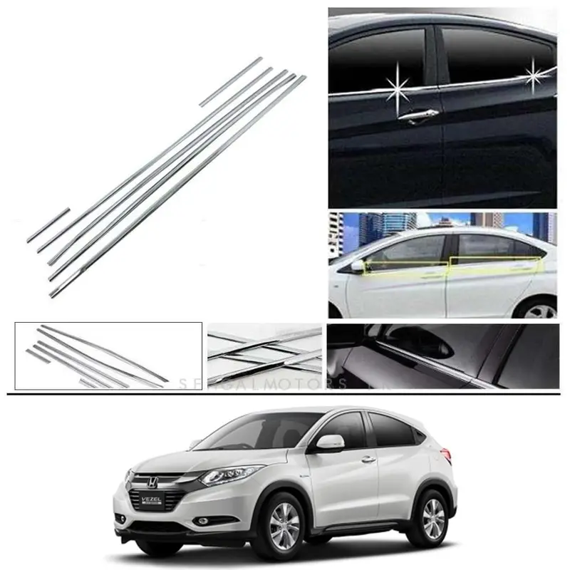 Honda Vezel Window Chrome Weather Strips 6 Pcs 1