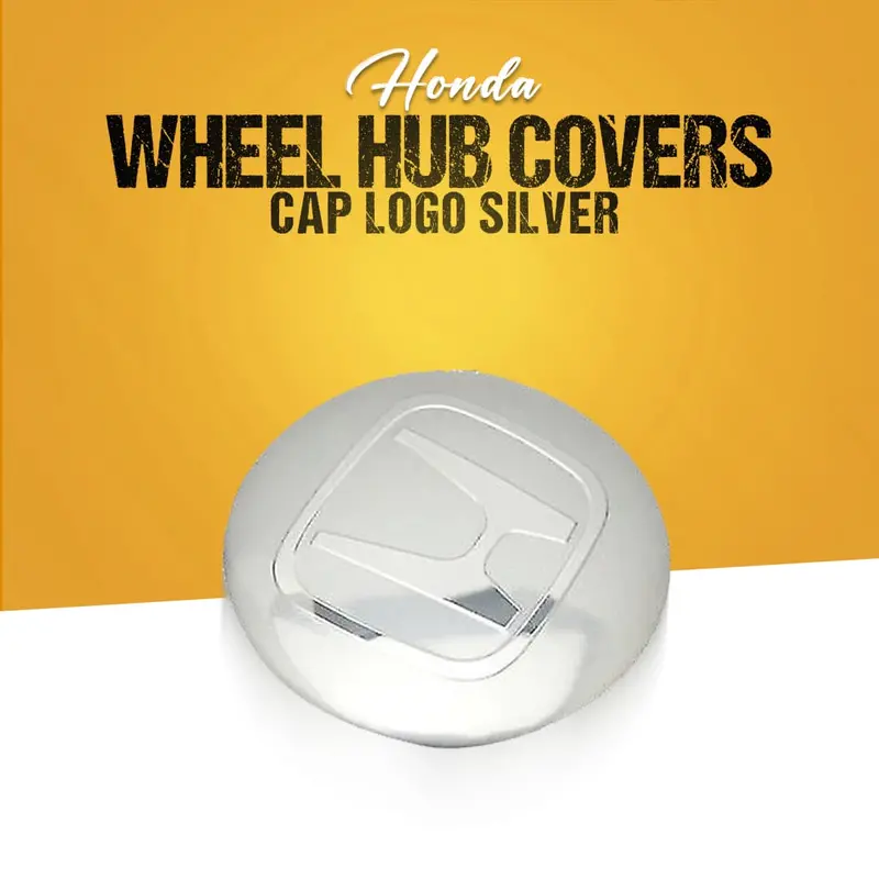 Honda Wheel Hub Cap Logo Silver Center Hub Badge Sticker - 4 Pcs 1