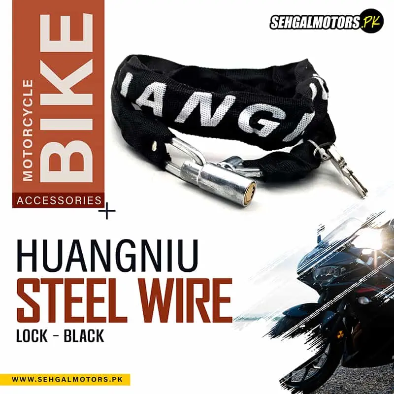 Huangniu Steel Wire Lock For Bikes And Bicycles - Black 1