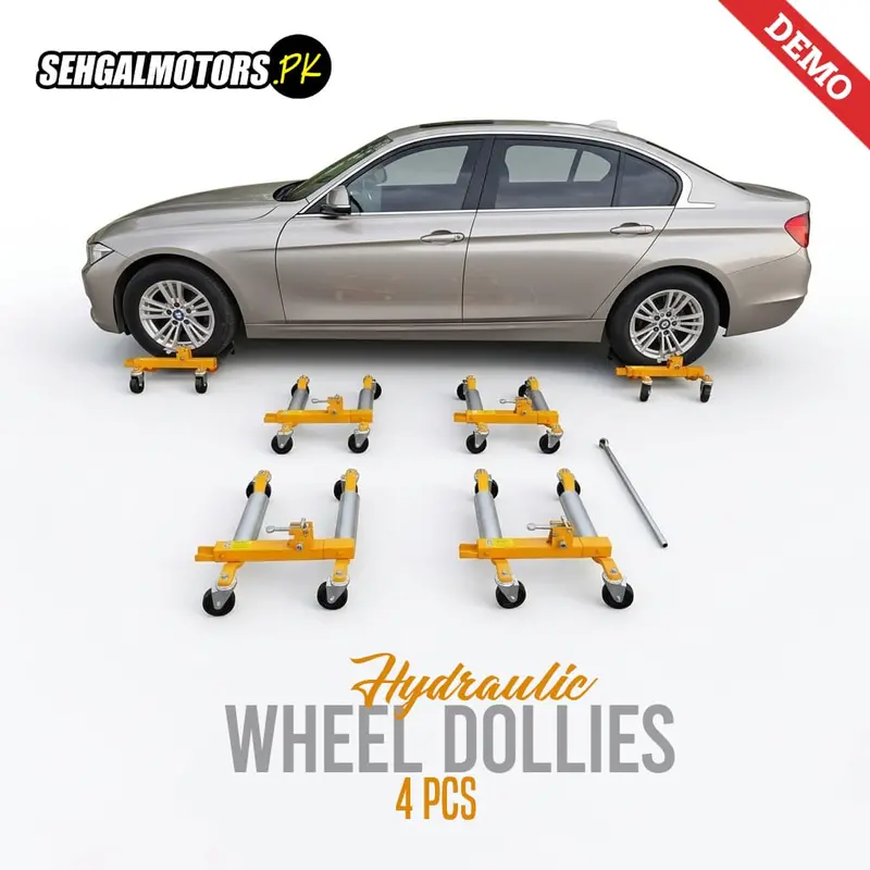 Hydraulic Wheel Dollies 4 Pcs - Wheel Car Skates Vehicle Positioning Jack With Ratcheting Foot Pedal L 1