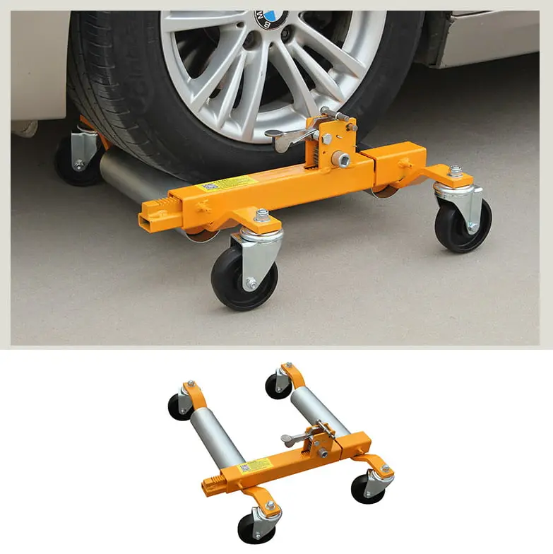 Hydraulic Wheel Dollies 4 Pcs - Wheel Car Skates Vehicle Positioning Jack With Ratcheting Foot Pedal L 2