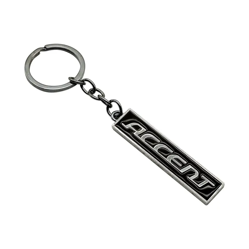 Hyundai Accent Metal Logo Keychain Keyring - Black 2