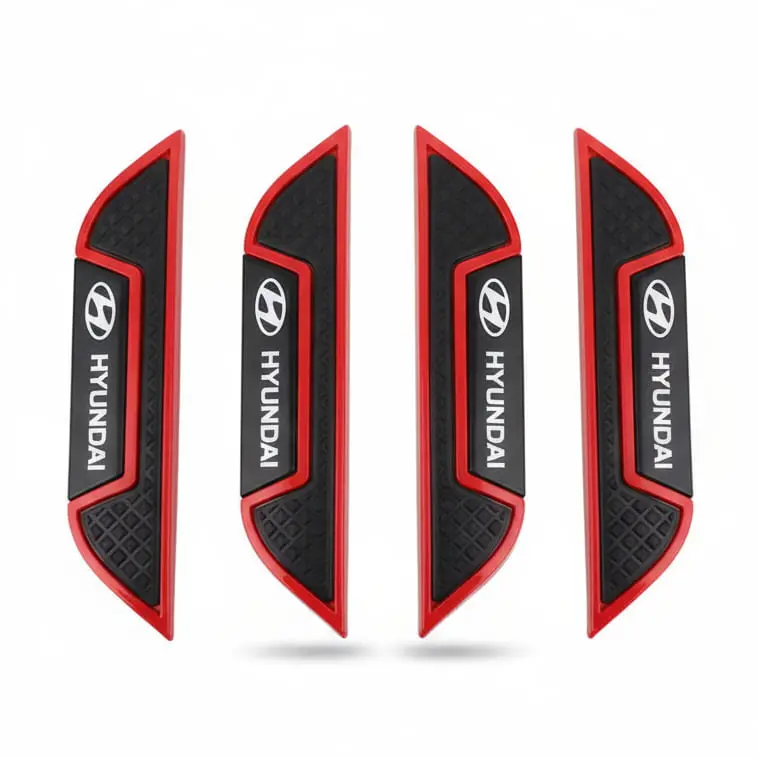 Hyundai Black And Red Door Guard Protector - Edge Protection Anti-Scratch Buffer Strip 1