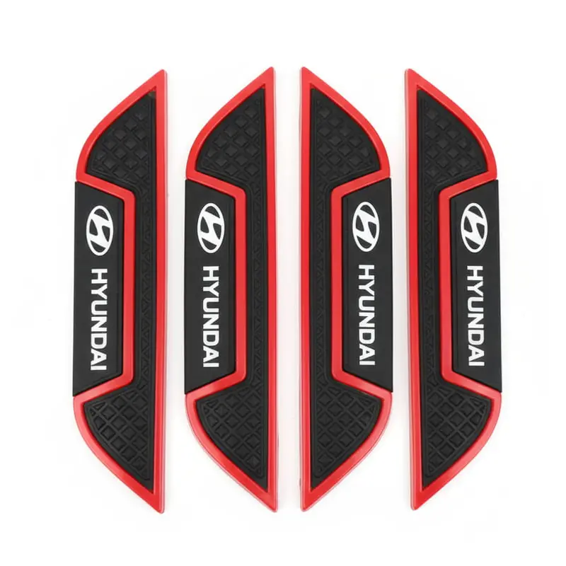 Hyundai Black And Red Door Guard Protector - Edge Protection Anti-Scratch Buffer Strip 2