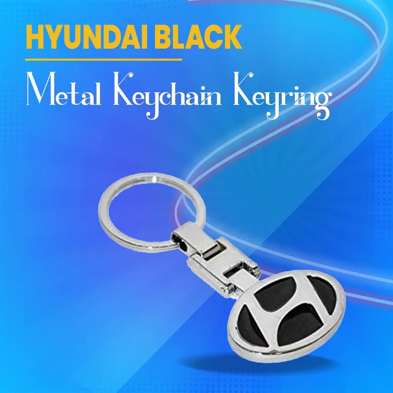 Hyundai Black Metal Keychain Keyring 1