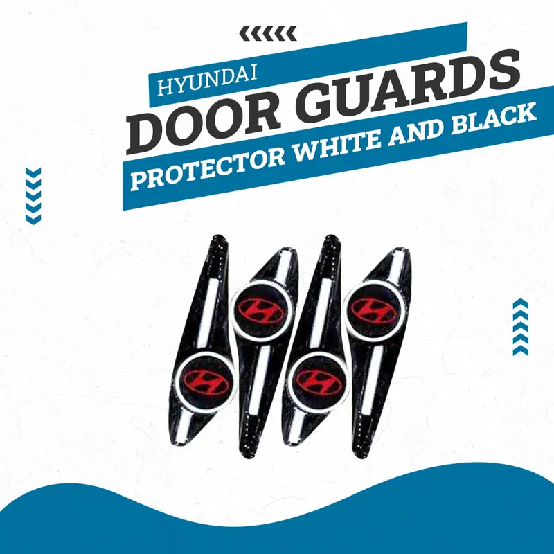 Hyundai Door Guards Protector White And Black - Edge Protection Anti-Scratch Buffer Strip 1