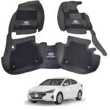 Hyundai Elantra 10D Floor Mat Black With Black Grass 3 Pcs Model 2021-22 1