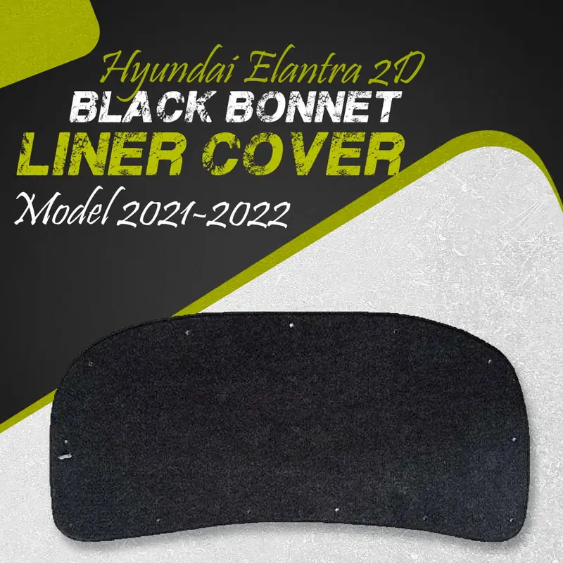 Hyundai Elantra 2D Black Bonnet Liner Cover 2021 - 2024 - Protector Lid Garnish Bonnet Namda 1