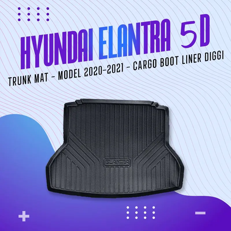 Hyundai Elantra 5D Tpe Trunk Mat 2020 - 2024 - Cargo Boot Liner Diggi Protection Tray Cover 1