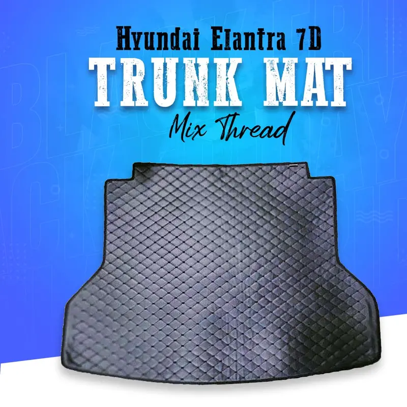 Hyundai Elantra 7D Trunk Mat Mix Thread 2021 - 2024 - Cargo Boot Liner Diggi Protection Tray Cover 1