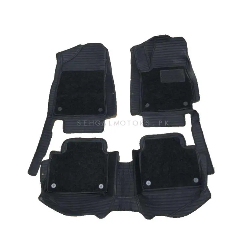 Hyundai Elantra 9D Lining Floor Mats Mix Thread Black Grass 2021 - 2024 - - 3 Pcs 2