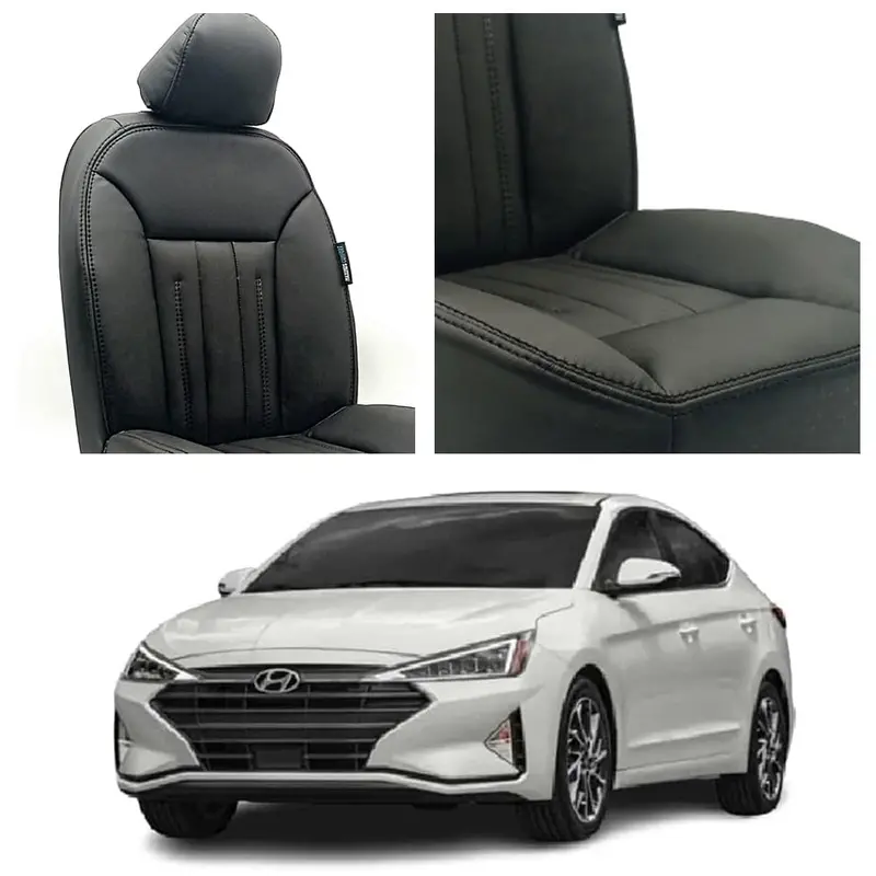 Hyundai Elantra Audi Design Black Seat Covers 2021 - 2024 1