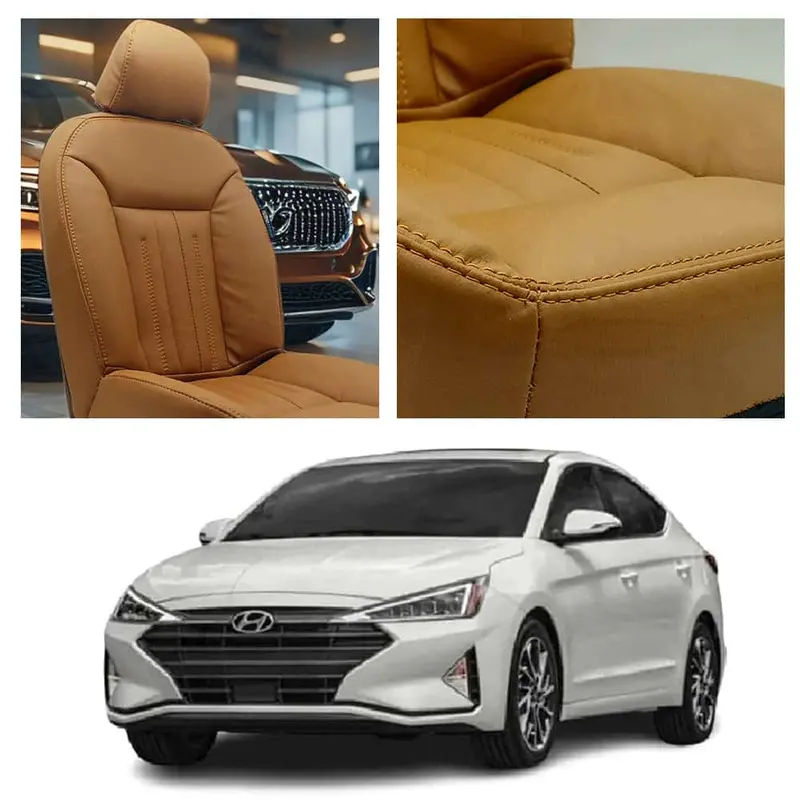 Hyundai Elantra Audi Design Brown Seat Covers 2021 - 2024 1