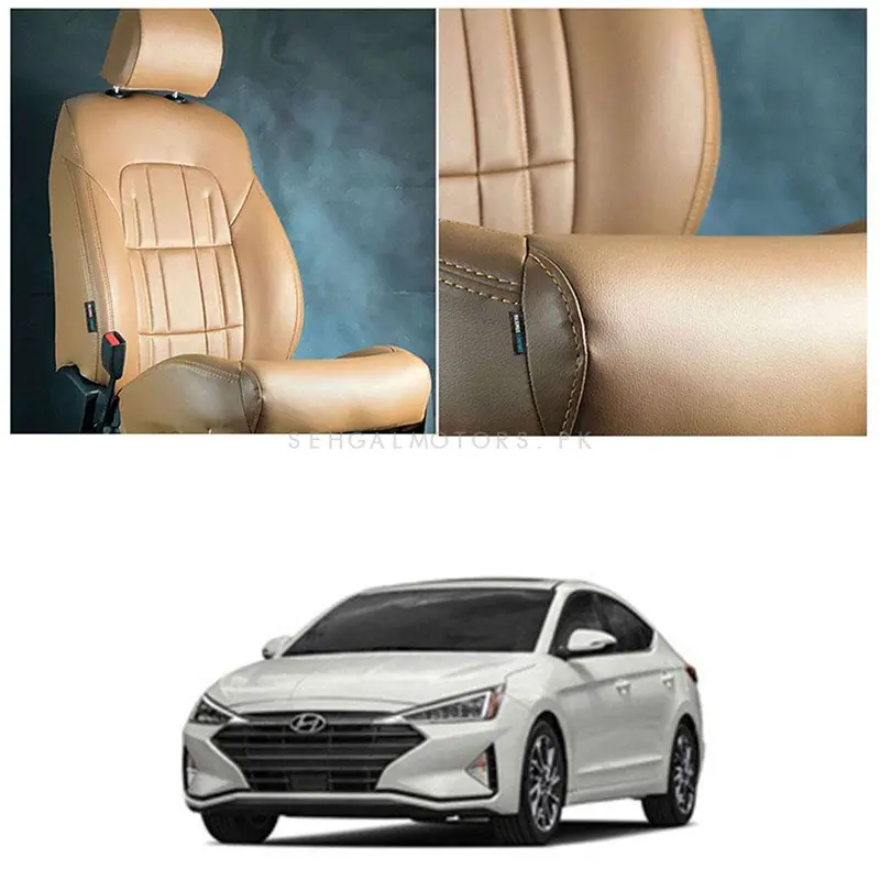 Hyundai Elantra Audi Style Brown Brown Seat Covers 2021 - 2024 1