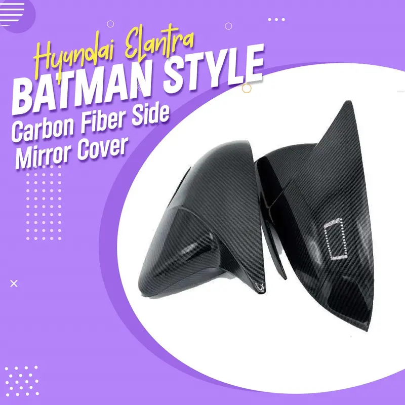 Hyundai Elantra Batman Style Carbon Fiber Side Mirror Cover 2021 - 2024 1