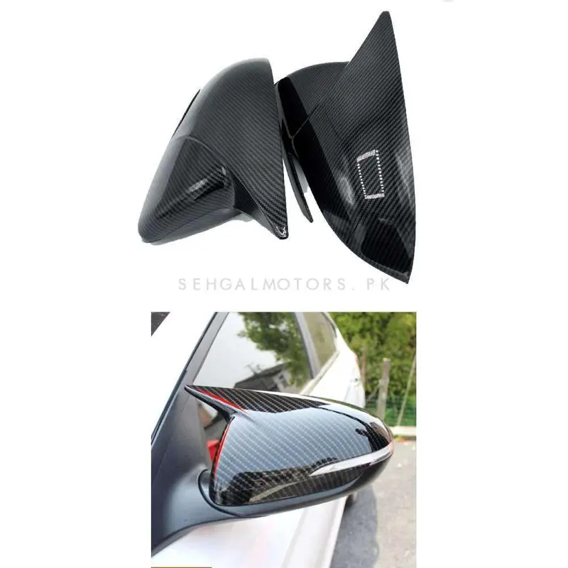 Hyundai Elantra Batman Style Carbon Fiber Side Mirror Cover 2021 - 2024 2