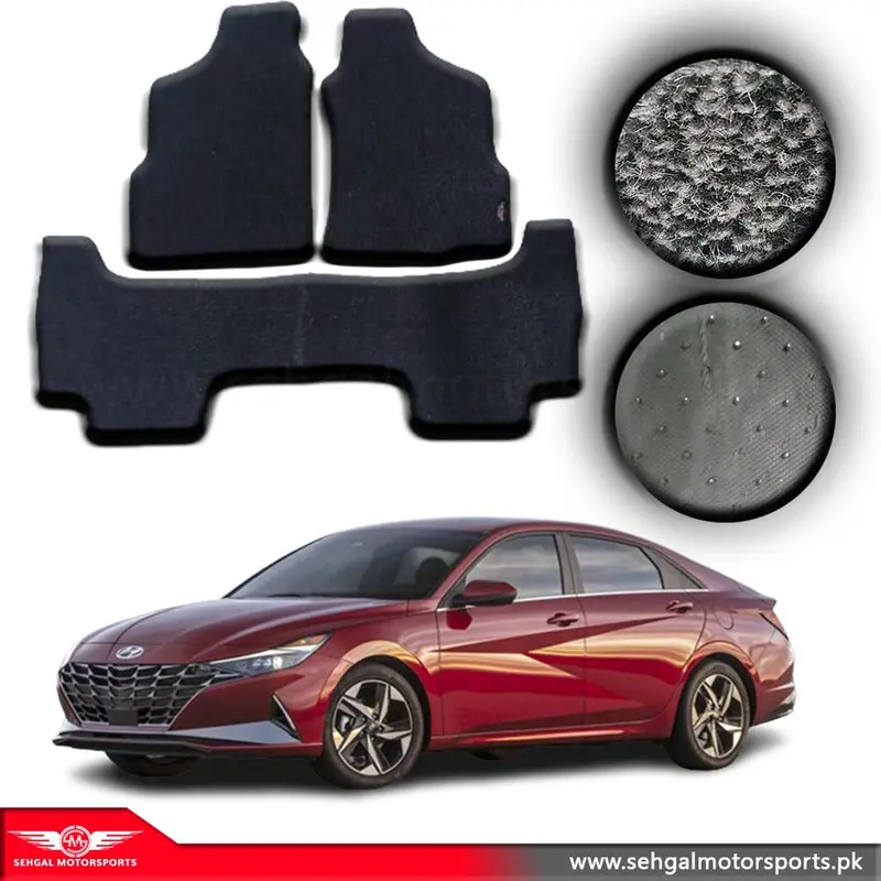 Hyundai Elantra Carpet Floor Mats Black/Grey 1