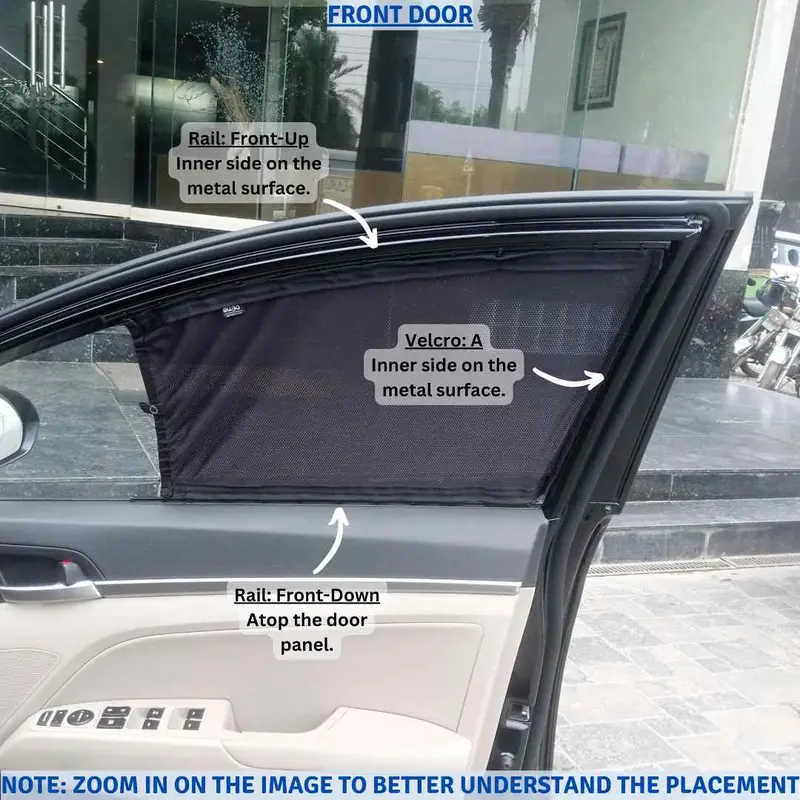 Hyundai Elantra Custom Fit Retractable Curtains 2021 - 2024 - Sun Shade - Parda 2