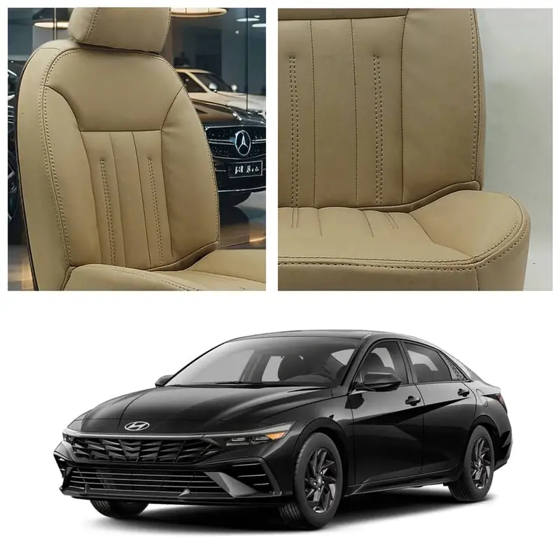 Hyundai Elantra Hybrid Audi Design Beige Seat Covers 2025 - 2026 1