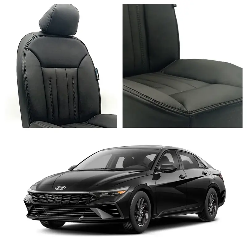 Hyundai Elantra Hybrid Audi Design Black Seat Covers 2025 - 2026 1