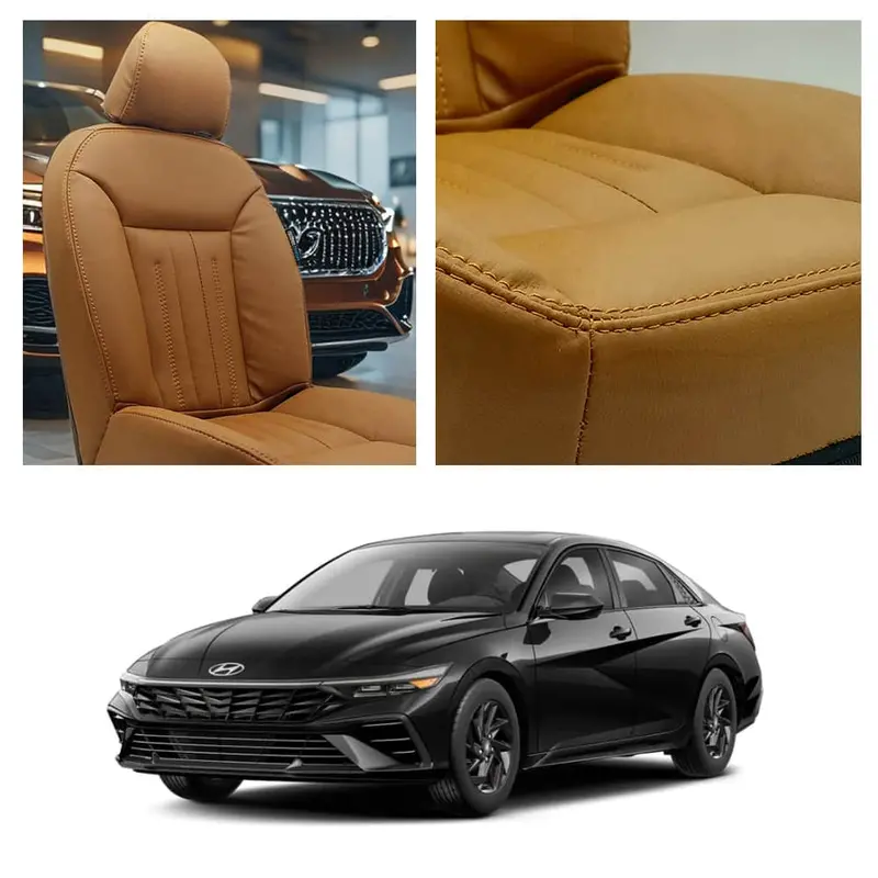 Hyundai Elantra Hybrid Audi Design Brown Seat Covers 2025 - 2026 1