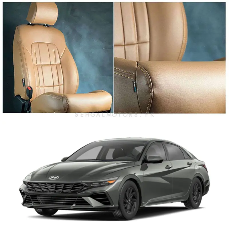 Hyundai Elantra Hybrid Audi Style Brown Brown Seat Covers 2025 - 2026 1