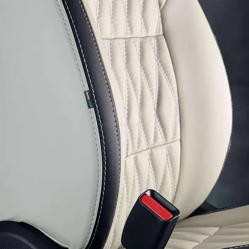 Hyundai Elantra Hybrid Diamond Cut Beige Black Seat Covers 2025 - 2026 2