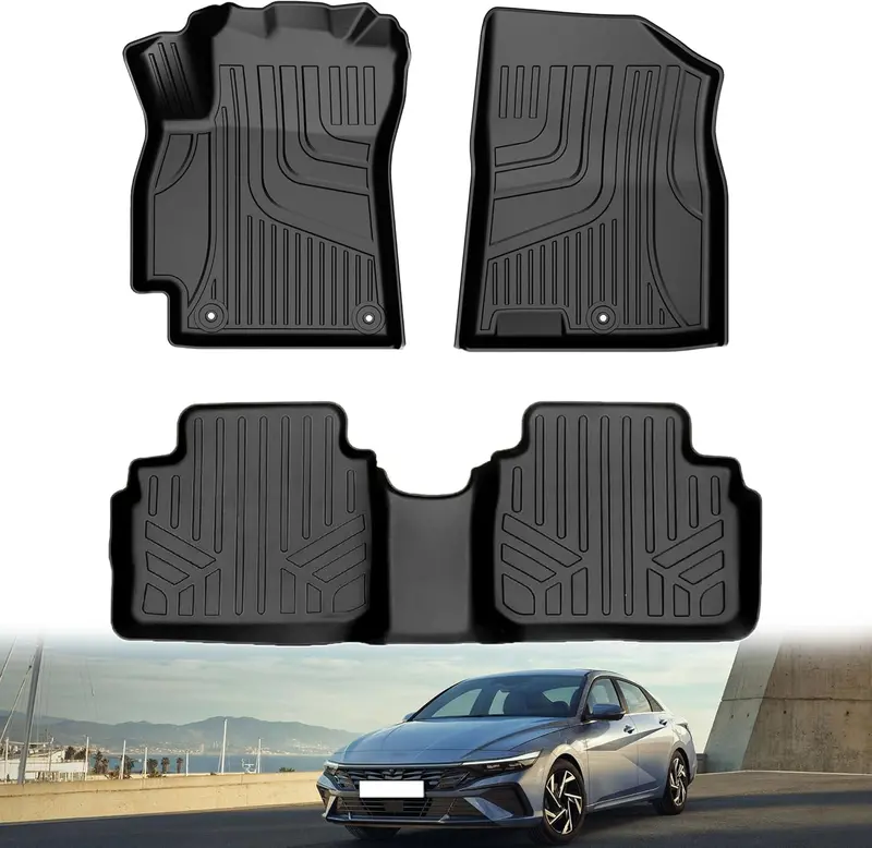 Hyundai Elantra Hybrid Tpe Floor Mats Model: 2025 1