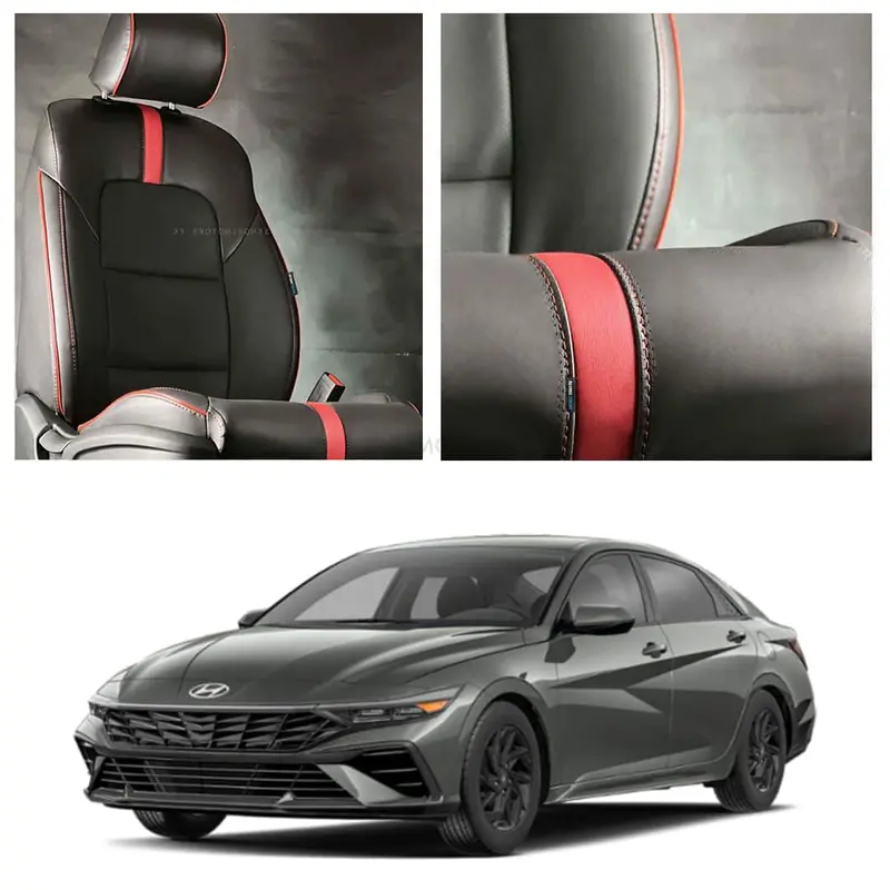 Hyundai Elantra Hybrid Type R Black Red Seat Covers 2025 - 2026 1