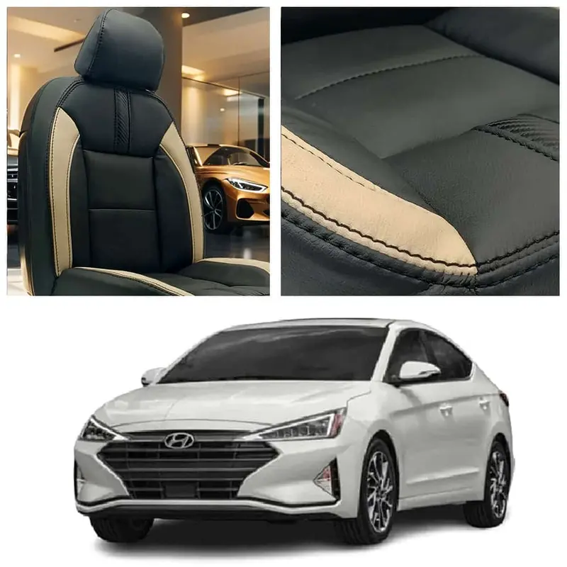 Hyundai Elantra Type R Black Beige Seat Covers 2021 - 2024 1