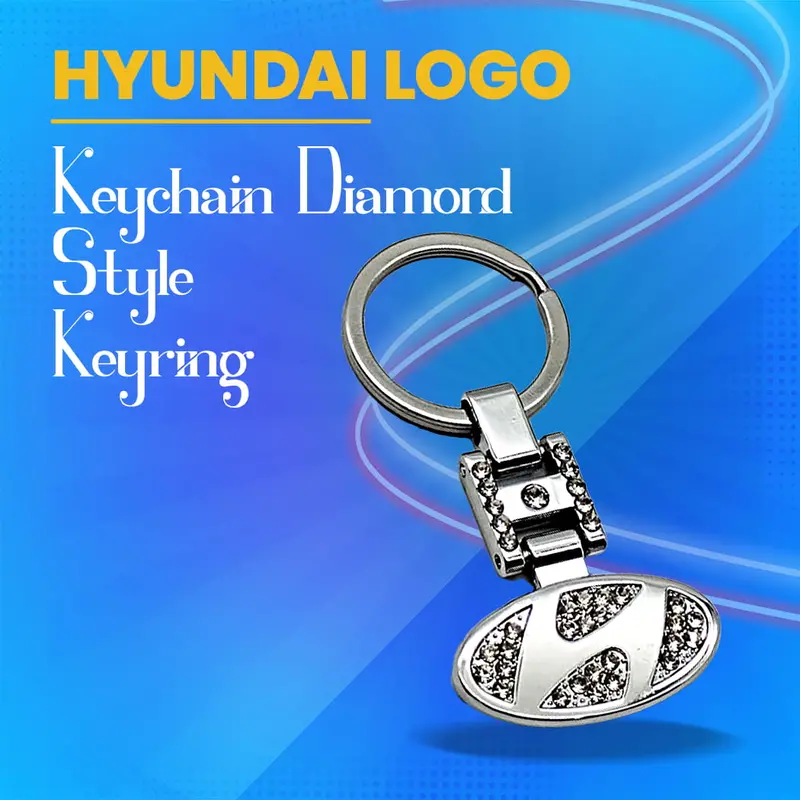 Hyundai Logo Keychain Diamond Style Keyring 1