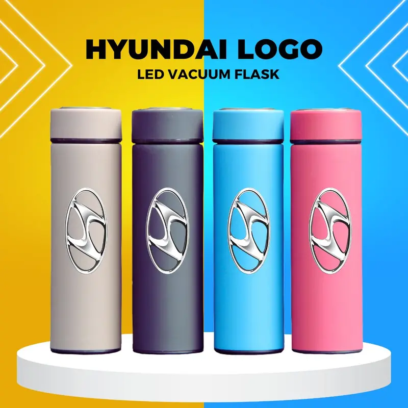 Hyundai Logo Vacuum Flask Led Temperature Display Multi Color 1