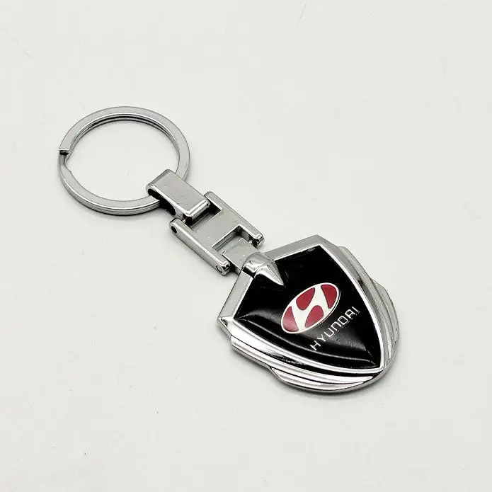 Hyundai Metal Keychain Keyring - Black And Chrome 2