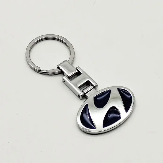 Hyundai Metal Keychain Keyring - Blue And Chrome 2