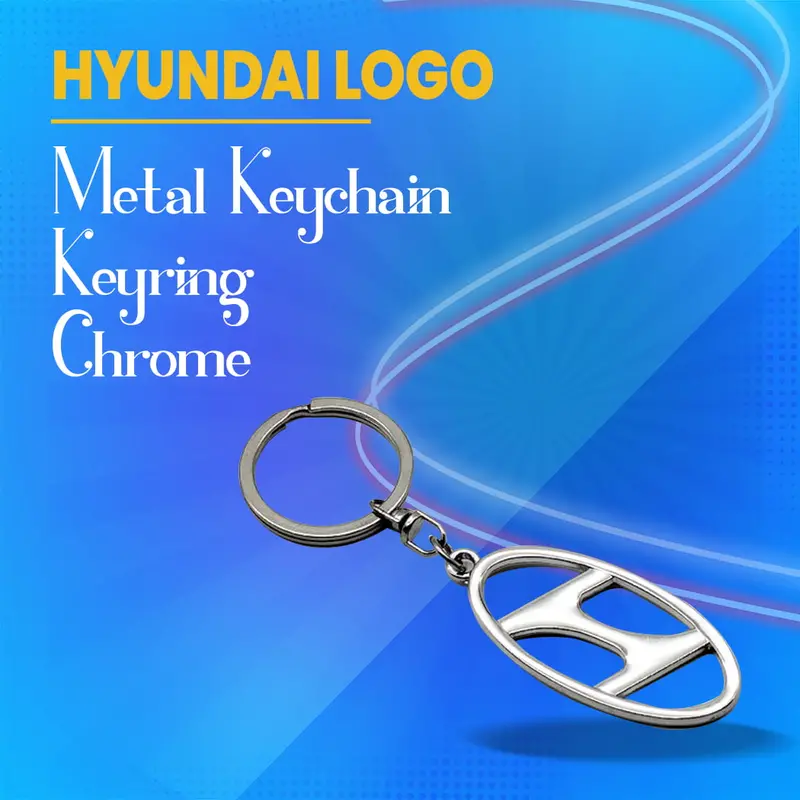Hyundai Metal Keychain Keyring - Chrome 1