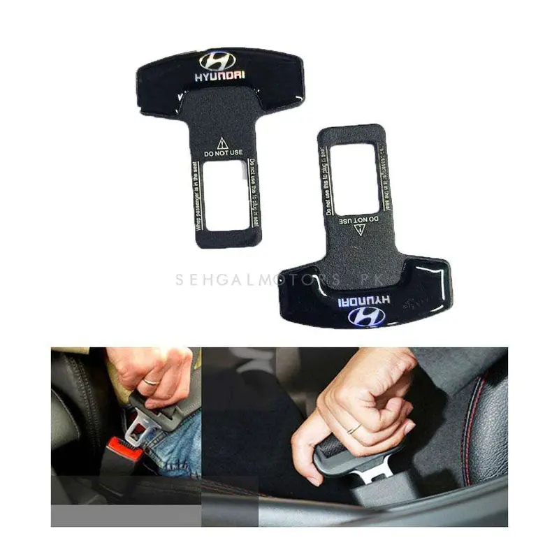 Hyundai Metal Seat Belt Clip Black - Pair 2