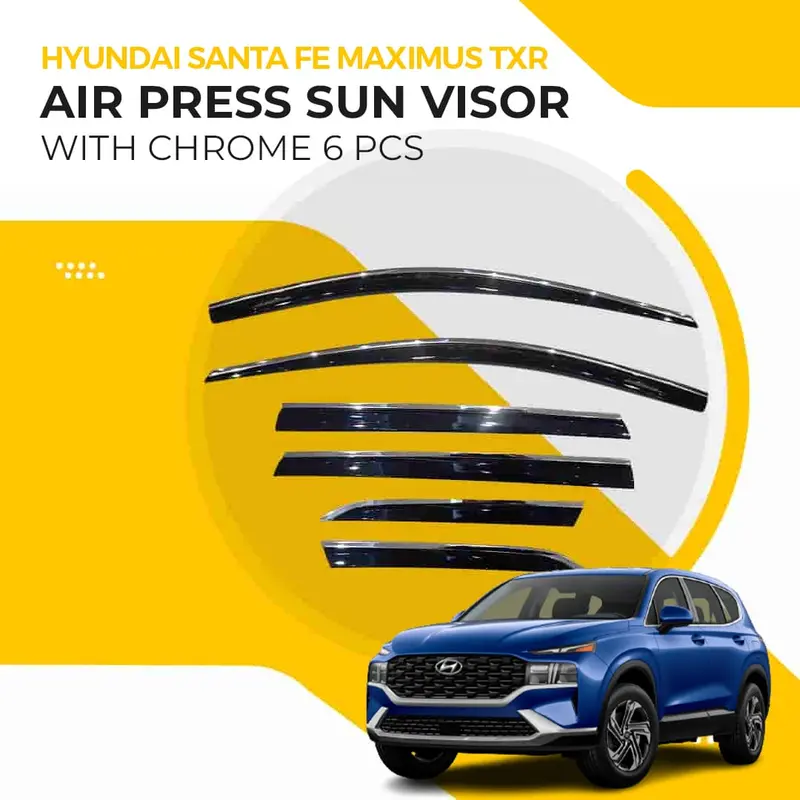Hyundai Santa Fe Maximus Txr Air Press Sun Visor With Chrome 6 Pcs 2018 - 2024 1
