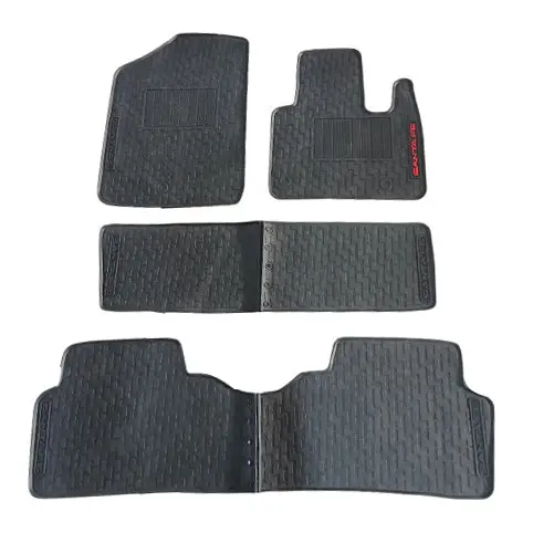 Hyundai Santa Fe Pvc Rubber Floor Mat Black Mix Design 4 Pcs 2025-2026 2