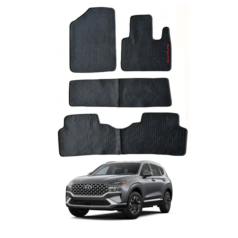 Hyundai Santa Fe Rubber Floor Matts Model: 2025 1