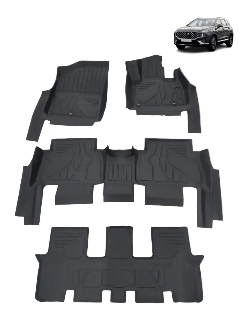 Hyundai Santa Fe Tpe Floor Mats (7 Seater) Model: 2024-25 1