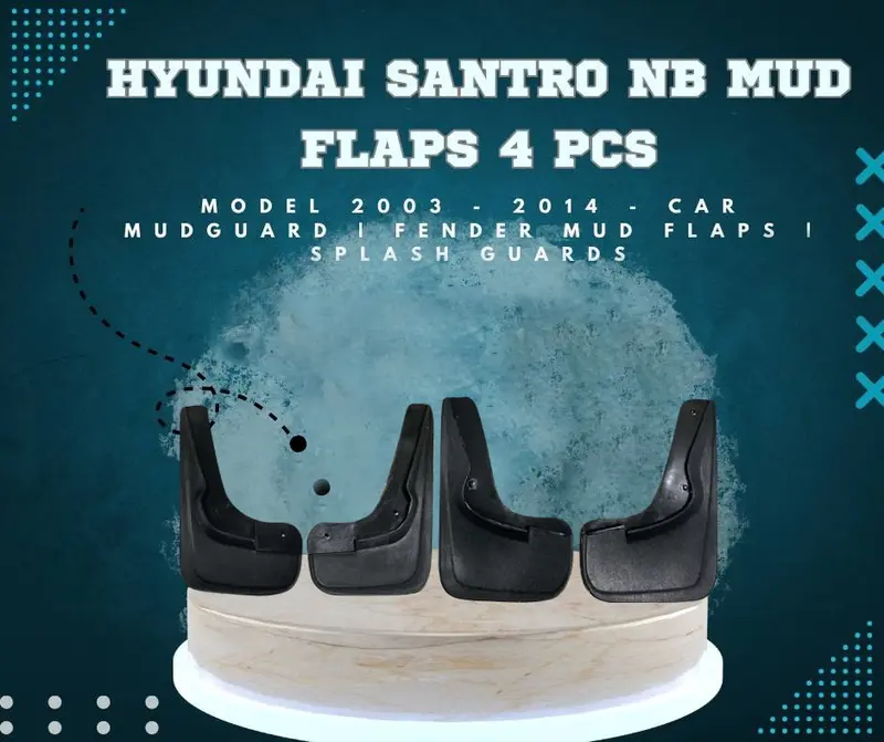 Hyundai Santro Mud Flaps 4 Pcs 2003 - 2014 - Car Mudguard | Fender Mud Flaps | Splash Guards 1