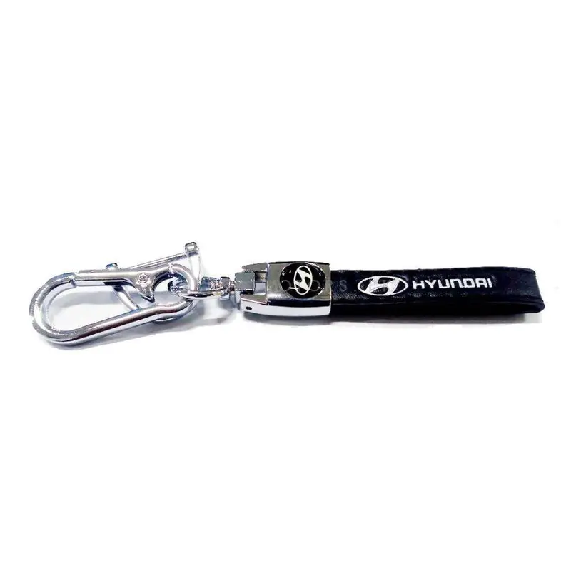 Hyundai Slim Metal Rosary Leather Keychain 2