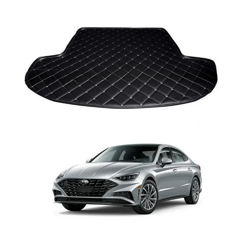 Hyundai Sonata 7D Eco Trunk Mat Black With Black Model 2021-2022 1