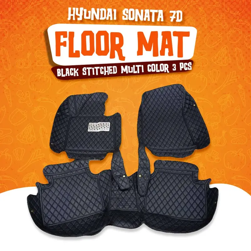 Hyundai Sonata 7D Floor Mats Black 2020 - 2025 - 3 Pcs Set 1