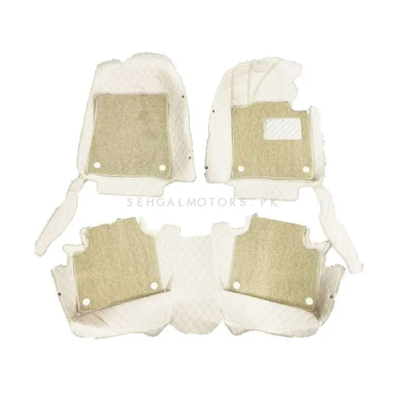 Hyundai Sonata 9D Floor Mats Mix Thread Grass 3 Pcs 2021 - 2024 - Beige With Beige 2