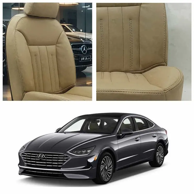 Hyundai Sonata Audi Design Beige Seat Covers 2021 - 2024 1