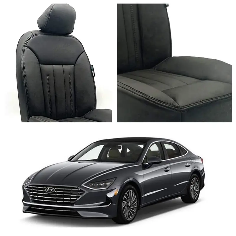 Hyundai Sonata Audi Design Black Seat Covers 2021 - 2024 1